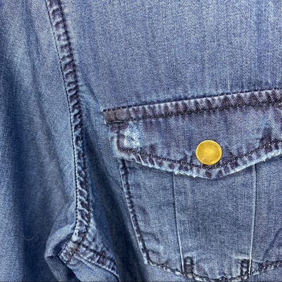 Blank NYC Maddie denim boyfriend button up Girl XL - Picture 4 of 9